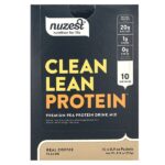 Clean Lean Protein, смесь для приготовления напитков из горохового протеина премиального качества, настоящий кофе, 10 пакетиков по 25 г (0,9 унции) — Nuzest
