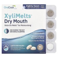 XyliMelts® Dry Mouth, слегка сладкий, 40 плавок — OraCoat