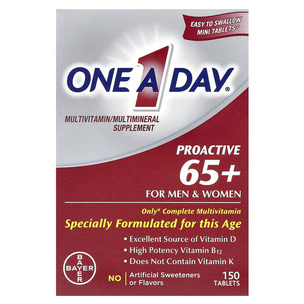 oad56164_v_46.jpg Proactive 65+ для мужчин и женщин, мультивитаминная / мультиминеральная добавка, 150 таблеток — One-A-Day