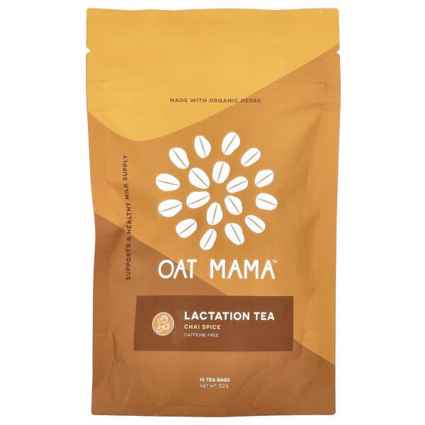 oat67239_v_6.jpg Lactation Tea, Chai Spice, без кофеина, 14 чайных пакетиков, 32 г — Oat Mama