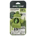 дозатор, зеленый, без запаха, 1 дозатор, 15 пакетиков — Original Poop Bags
