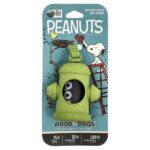 Peanuts®, диспенсер для пакетиков, зеленый, пакетики-снупи, без запаха, 1 дозатор, 15 пакетиков — Original Poop Bags