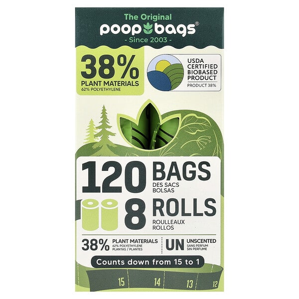 ocl91072_v_18.jpg без запаха, 8 рулонов, 15 упаковок в каждой — Original Poop Bags