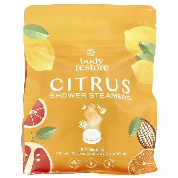 ody31303_v_2.jpg Пароварки для душа, цитрусовые, 15 таблеток, 13,2 унции — Body Restore