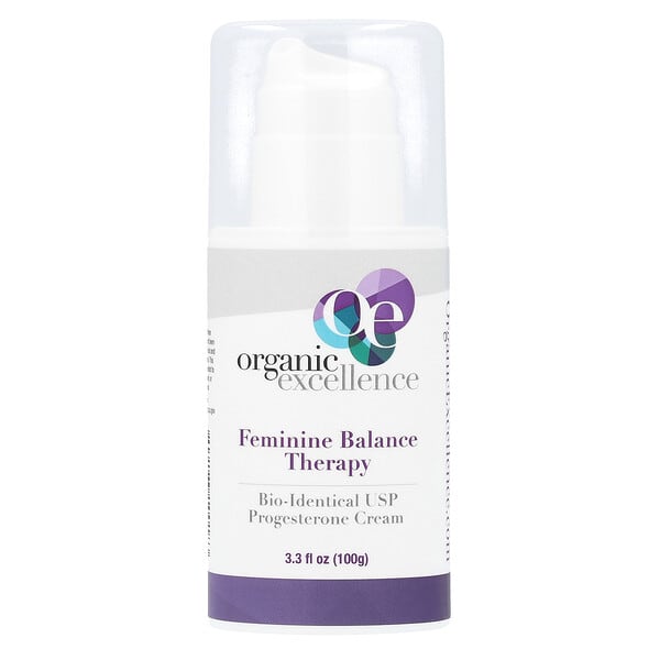 oex10018_v_33.jpg Organic Excellence, Feminine Balance Therapy, крем с биоидентичным прогестероном USP, 100 г (3,3 жидк. унции)