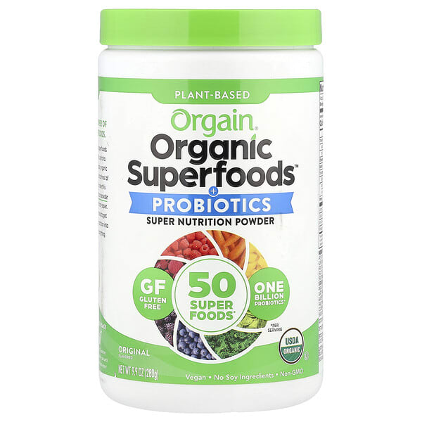 oga00395_v_28.jpg Organic Superfoods™ с пробиотиками, оригинальные, 280 г (9,9 унции) — Orgain