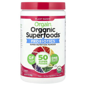Organic Superfoods™ + супер питательный порошок с пробиотиками, ягоды, 280 г (9,9 унции) — Orgain