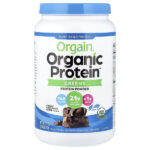 Organic Protein™, протеиновый порошок с зеленью, на растительной основе, помадка и шоколадная помадка, 882 г (1,94 фунта) — Orgain