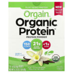 Organic Protein™, растительный протеин в порошке, со вкусом ванили, 10 пакетиков по 46 г (1,62 унции) — Orgain