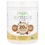 Simple, растительный протеин в порошке, арахисовая паста, 567 г (20 унций) — Orgain