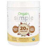 Simple, растительный протеин в порошке, арахисовая паста, 567 г (20 унций) — Orgain