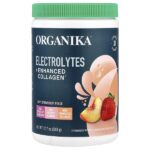 Electrolytes + Enhanced Collagen™, сочная клубника и персик, 360 г (12,7 унции) — Organika