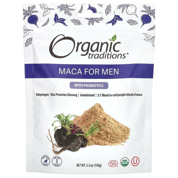 ogt00274_v_6.jpg Мака для мужчин с пробиотиками, 150 г (5,3 унции) — Organic Traditions