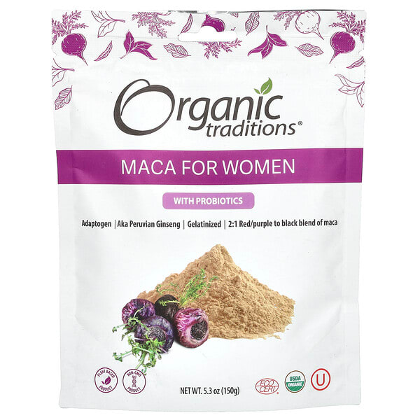 ogt00275_v_6.jpg Мака для женщин с пробиотиками, 150 г (5,3 унции) — Organic Traditions