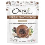 Smoothie Boost, питающий клетчаткой, со вкусом шоколада, 300 г (10,6 унции) — Organic Traditions