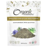 Порошок из пророщенных семян чиа и льна, 227 г (8 унций) — Organic Traditions