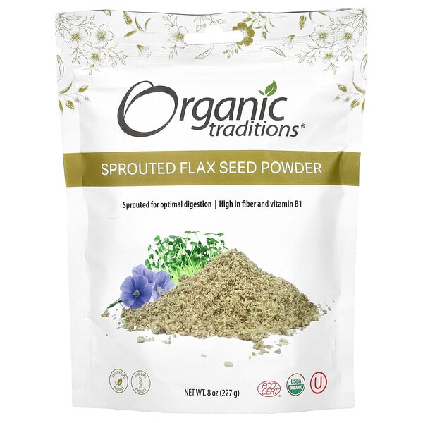 ogt00590_v_6.jpg Порошок из пророщенных семян льна, 227 г (8 унций) — Organic Traditions