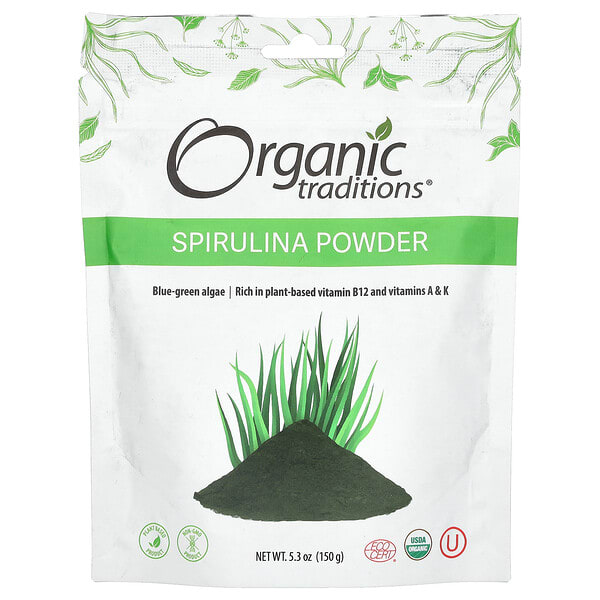 ogt01231_v_6.jpg Спирулина в порошке, 150 г (5,3 унции) — Organic Traditions