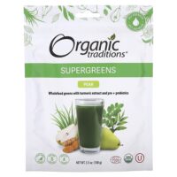 суперзелень, груша, 100 г (3,5 унции) — Organic Traditions