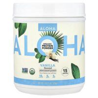 Organic Protein Powder, Vanilla, 1 lb 2.5 oz (525 g) — Aloha