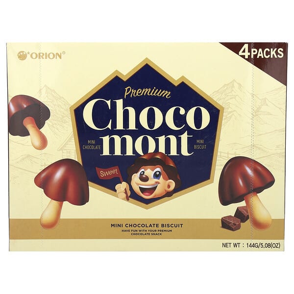oio95650_v_34.jpg Premium Choco Mont, шоколадное мини-печенье, 4 упаковки по 30 г — Orion
