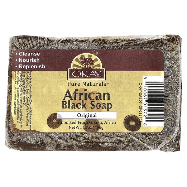 oka01572_v_36.jpg Африканское чёрное мыло, классическое, 156 г — Okay Pure Naturals