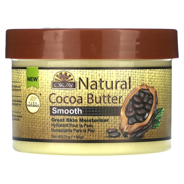 oka01621_v_13.jpg Натуральное какао-масло, гладкое, 198 г (7 унций) — Okay Pure Naturals