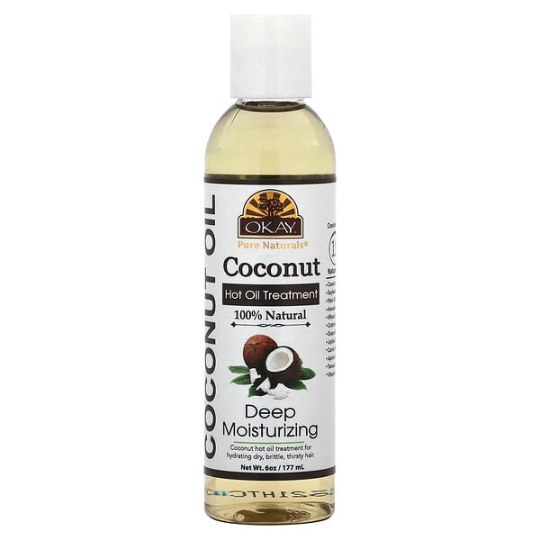 oka01717_v_8.jpg Coconut Hot Oil Treatment, глубокое увлажнение, 177 мл (6 унций) — Okay Pure Naturals