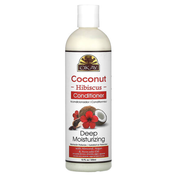 oka02416_v_14.jpg Кондиционер, кокос и гибискус, 355 мл (12 жидк. унц.) — Okay Pure Naturals