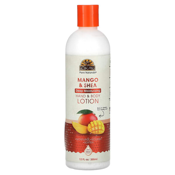 oka02559_v_8.jpg Лосьон для рук и тела, манго и ши, 355 мл (12 жидк. унц.) — Okay Pure Naturals