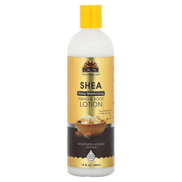 oka02562_v_10.jpg Лосьон для рук и тела, масло ши, 355 мл (12 жидк. унц.) — Okay Pure Naturals