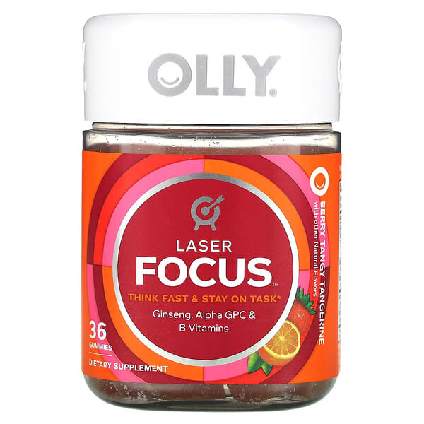 ole01525_v_8.jpg Laser Focus жевательные таблетки, со вкусом ягод и мандарина, 36 жевательных таблеток — OLLY