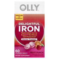 Delightful Iron, железо для детей от 4 лет, фруктовый пунш, 60 жевательных таблеток — OLLY