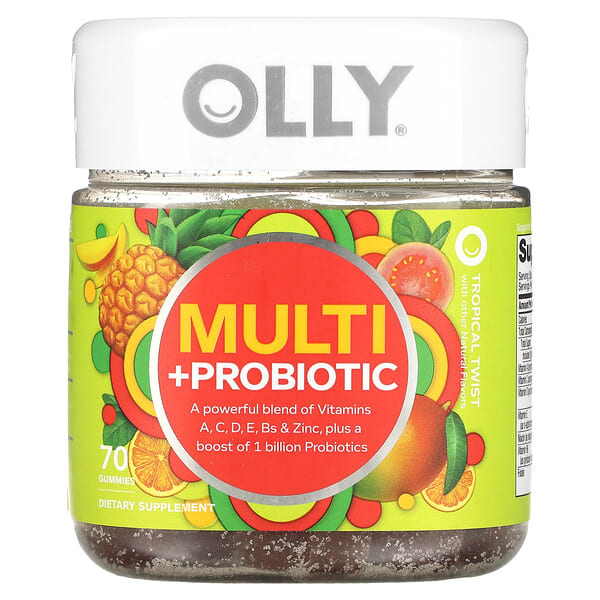 ole46251_v_8.jpg Мультивитамины и пробиотики, Tropical Twist, 70 жевательных таблеток — OLLY