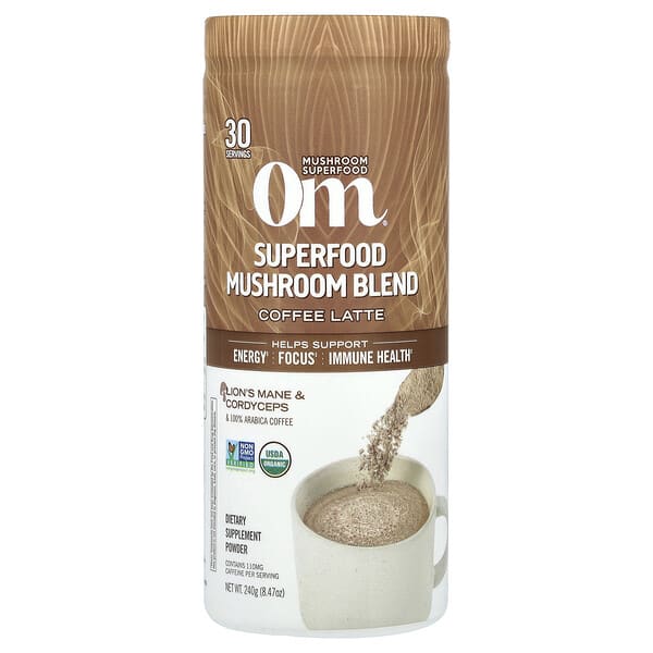 omm99692_v_40.jpg Смесь грибов Superfood, кофейный латте, 240 г (8,47 унции) — Om Mushrooms