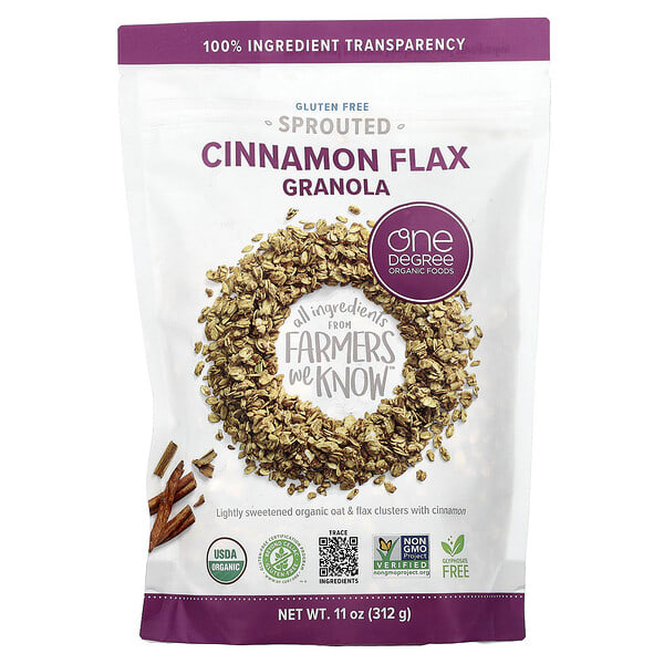 ond35706_v_4.jpg гранола из пророщенной корицы и льна, 312 г (11 унций) — One Degree Organic Foods