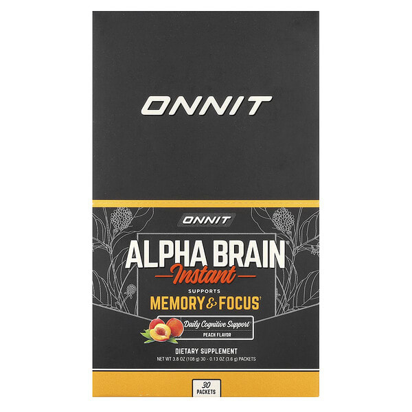 ont01436_v_47.jpg Alpha BRAIN®, растворимый продукт, с персиком, 30 пакетиков, 3,6 г (0,13 унции) каждый — Onnit