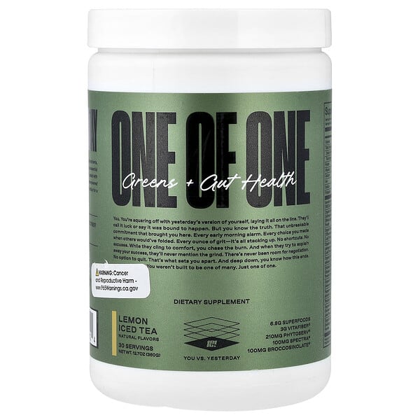 oof09012_v_24.jpg Greens + Gut Health, холодный чай с лимоном, 360 г (12,7 унции) — ONE OF ONE