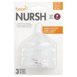 Nursh®, 100% силиконовая соска, от 0 месяцев, медленный поток, 3 соски — Boon