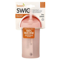 Swig, силиконовая трубочка, от 6 месяцев, розовая, 270 мл (9 унций) — Boon