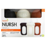 Nursh, силиконовый флакон, средний, для детей от 3 месяцев, 3 флакона, 236 мл (8 унций) — Boon