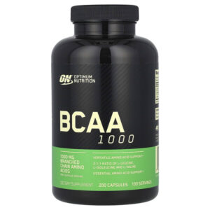BCAA 1000, аминокислоты с разветвлённой цепью, 200 капсул (500 мг в 1 капсуле) — Optimum Nutrition