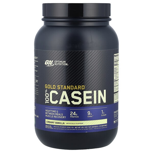 opn02419_v_40.jpg Gold Standard®, 100% казеин, со вкусом ванили, 825 г (1,81 фунта) — Optimum Nutrition