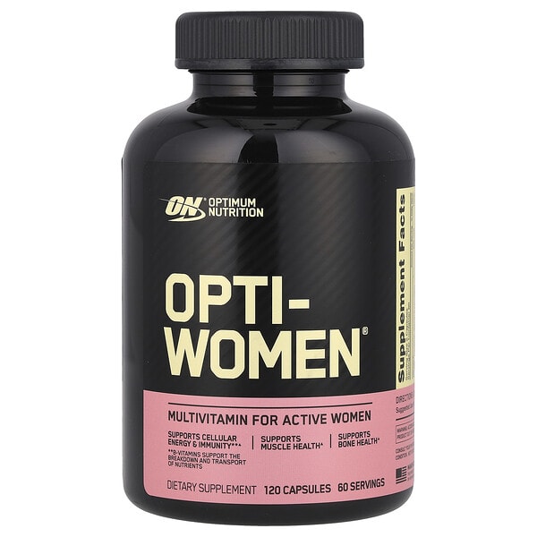 opn02452_v_56.jpg Opti-Women®, мультивитаминная добавка для активных женщин, 120 капсул — Optimum Nutrition