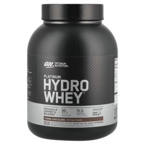 Platinum Hydro Whey, гидролизованный изолят сывороточного протеина, турбо-шоколад, 1,64 кг (3,61 фунта) — Optimum Nutrition