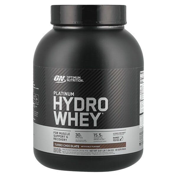 opn02638_v_47.jpg Platinum Hydro Whey, гидролизованный изолят сывороточного протеина, турбо-шоколад, 1,64 кг (3,61 фунта) — Optimum Nutrition