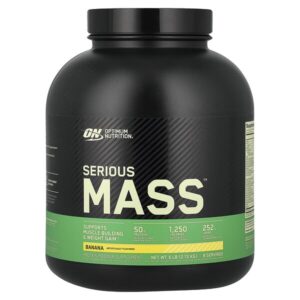 Serious Mass™, с банановым вкусом, 2,72 кг (6 фунтов) — Optimum Nutrition