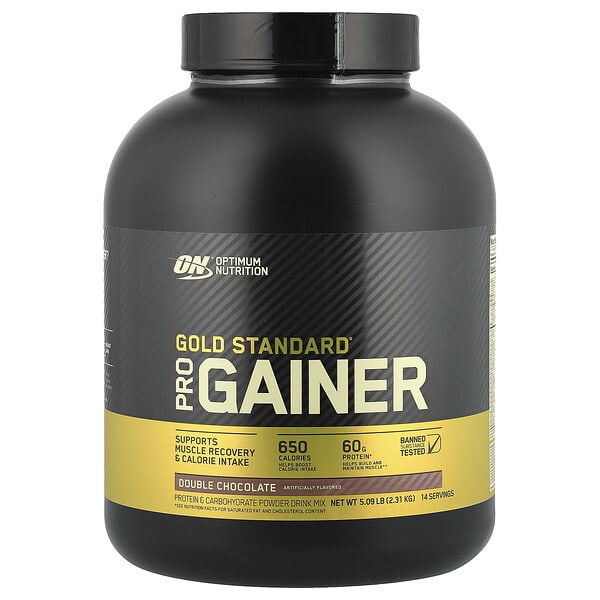 opn02971_v_57.jpg Gold Standard, Pro Gainer, двойной шоколад, 2,31 кг (5,09 фунта) — Optimum Nutrition