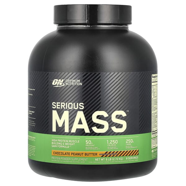 opn05143_v_37.jpg Serious Mass™, шоколадно-арахисовая паста, 2,72 кг (6 фунтов) — Optimum Nutrition