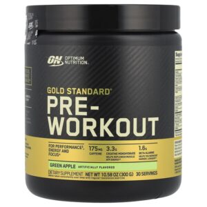 Gold Standard®, перед тренировкой, зеленое яблоко, 300 г (10,58 унции) — Optimum Nutrition